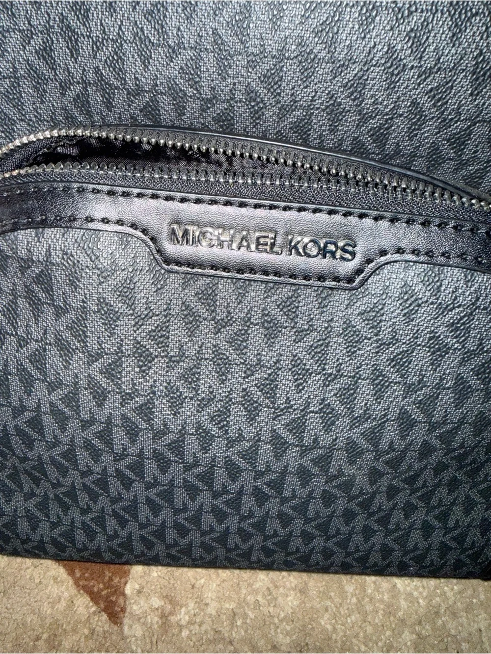 Michael Kors Black and Gray Logo Backpack